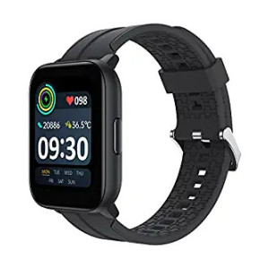 realme Techlife Smart Watch SZ100 1.69" HD Display with SpO2, Heart Rate & Temperature Monitors (Grey Strap, Free Size), Gray (RMW2103)