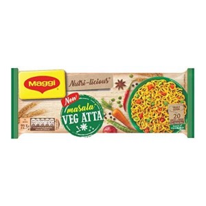 MAGGI NUTRI-LICIOUS Veg Atta, Masala Noodles – (Pack of 4) 290g Pouch Pantry