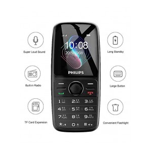 Philips Xenium E108 Dual SIM Mobile Phone-Black