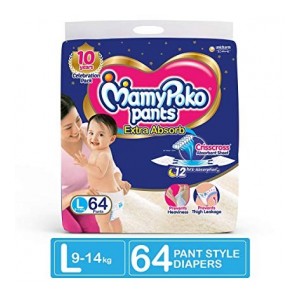 MamyPoko Pants Extra Absorb Diaper, Large (Pack of 64)