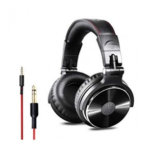 OneOdio Adapter-Free Closed Back Over-Ear DJ Stereo Monitor Headphones, Professional Studio Monitor and Mixing, Telescopic Arms with Scale, Newest 50mm Neodymium Drivers -Black