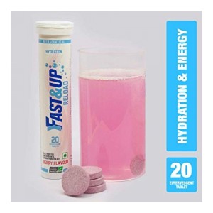 Fast&Up Reload Electrolytes Energy Drink and Instant Hydration Sports Drink - 20 Effervescent Tablets - Berry Flavor