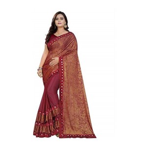 DC Women's Ethnic Wear Ruffle Saree with Blouse Piece