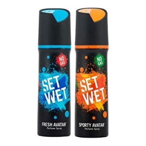 Set Wet Sporty and Fresh Avatar No Gas Perfume Spray, 120 ml (Pack of 2)