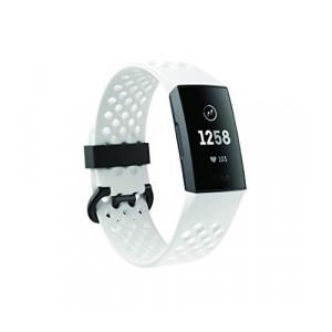 Fitbit Charge 3 Fitness Activity Tracker Special Edition (Graphite and White Silicone) with Offer on Accessory