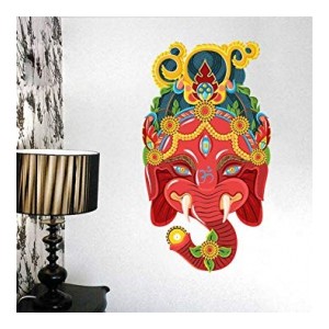 Rawpockets 'Ganesha' Wall Sticker (PVC Vinyl, 0.99 cm x 50 cm x 90 cm)