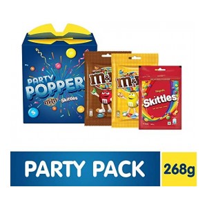 M&M's Party Poppers Assorted Chocolates and Candy Gift Pack (M&M's, Skittles)- 268g