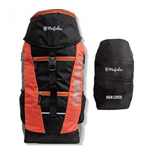 Mufubu Presents Climber 45 + 5 LTR Rucksack for Hiking, Trekking Travel Backpack with Rain Cover (Black/Orange)