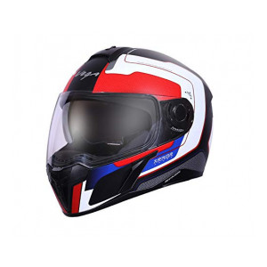 Vega Ryker D/V Armour Full Face Helmet (Dull Black and Red, Medium)