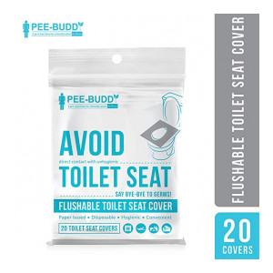 PeeBuddy Flushable and Disposable Paper Toilet Seat Covers to Avoid Direct Contact with Unhygienic Seats - 20 Sheets