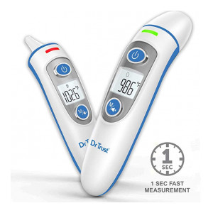 Dr Trust (USA) Clinical Digital I-Check Forehead Ear Infrared Temperature Thermometers Machine for Kids, Adults (model 601) (White)