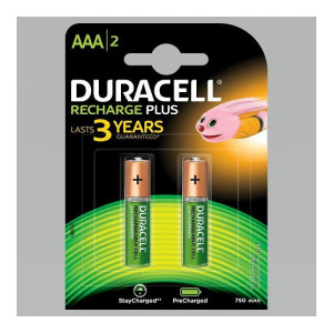 Duracell Recharge Plus AAA – 750 mAh Batteries -Pack of 2