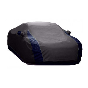 ZANTEX Car Cover for Hyundai Getz Water Resistant Trippple Stiched Fabric with Mirror Pockets (Grey-Blue Stripe)