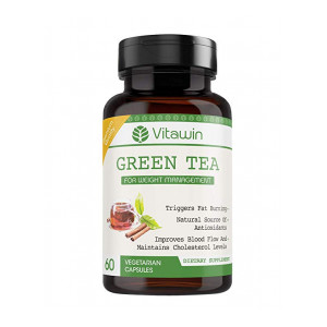 VITAWIN Green Tea Capsules for Men and Women for Weight Management and Fat Loss , 500 mg - Pack of 60