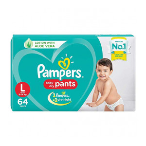 Pampers New Large Size Diapers Pants, 64 Count