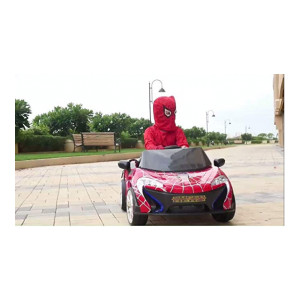 TurboS Battery Operated Licensed Spiderman Rideon Car, Red
