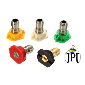 JPT Multiple Degree Washer Spray Nozzle Tips Quick Pressure Washer Nozzle, 1/4", 5-Pack