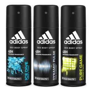 ADIDAS Deodorant Body Spray Combo (Pack of 3) Body Spray - For Men  (450 ml, Pack of 3)