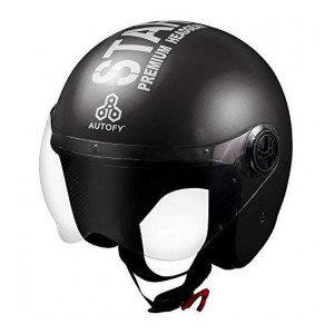 Autofy TROUPER Open Face Helmet (58cm - M, Black)