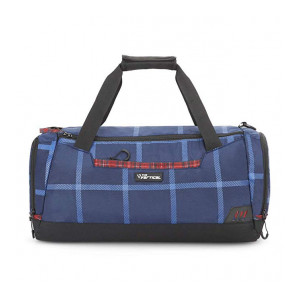 The Vertical Chequered Polyester 53 cms Navy Travel Duffle (8903496091298)
