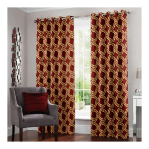 Story@Home 215 cm (7 ft) Polyester Door Curtain (Pack Of 2)  (Abstract, Maroon)