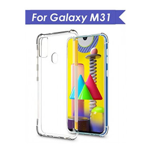 WOW Imagine Ultra Hybrid Shockproof Case | for Galaxy M31 | Flexible Protective Cushioned Edges Crystal Clear TPU Bumper Corners Back Case Cover for Samsung Galaxy M31 – Transparent