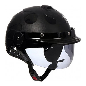 Generic Unbranded Format Dzire Open Face Helmet (Black, Medium)