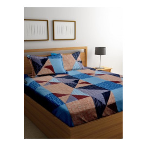 Cortina 144 TC Polyester Double  Bedsheets  (Pack of 1, Multicolor) @ 199