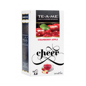 TE-A-ME Cranberry Apple Fruit and Flower Infusion, 25 Tea Bags (2 Flavored Bags Free)