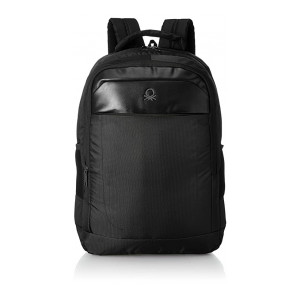 United Colors of Benetton 24 Ltrs Black Laptop Backpack (0IP6BKPD0002I-100)