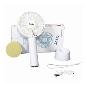 Ozoy Table Office Desk USB Mini Handheld Cooling Fan Led Light Multi Function Powerful Rechargeable