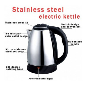 Scarlett Hot Water Pot Portable Boiler Tea Coffee Warmer Heater Cordless Electric Kettle (kettle-RMSI121) Electric Kettle  (2 L, Silver)
