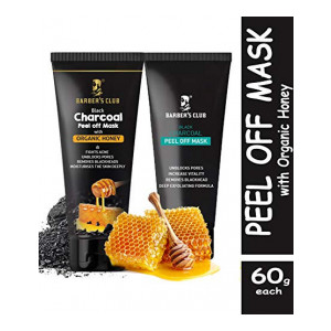 Barber's Club Charcoal Peel Off Mask   Charcoal Peel Off Mask with Honey - 60gms each
