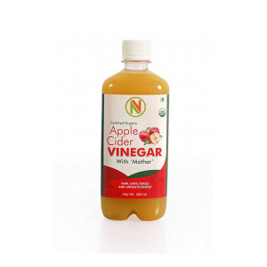 NatureVit Organic Apple Cider Vinegar with Mother, 500ml [Raw, Unfiltered