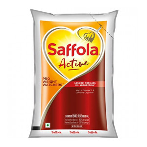 Saffola Active, Pro Weight Watchers Edible Oil, Pouch, 1 L Pantry