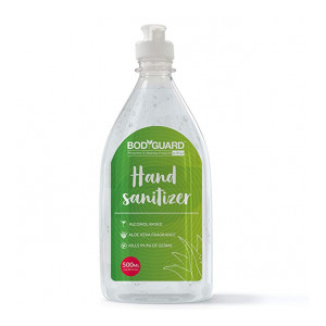 BodyGuard Alcohol Based Hand Sanitizer with Aloe Vera - 500 ml with Enriched Tea Tree Oil and Vitamin E Pantry