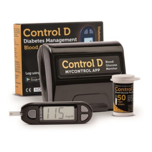 Control D Automatic Glucose Blood Sugar Testing Machine with 50 Strips Glucometer  (Black)