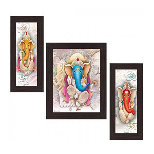 Wens 'Ganesha Indian Deity' Wall Art (MDF, 30 cm x 34 cm x 1.5 cm, WSP-4306)
