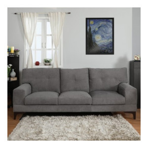 Now Living Eastwood Fabric 3 Seater Sofa  (Finish Color - Grey)
