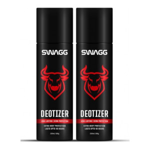 SWAGG Deotizer (Deodrant & Sanitizer), all day fresh Body Spray, long lasting deodorant for men and women, fragrance - Aqua perfume - 300ml (150ml+150ml) Body Spray - For Men & Women  (300 ml, Pack of 2)