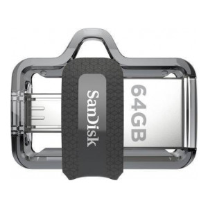 SanDisk Ultra Dual SDDD3-064G-I35 64 GB Pen Drive  (Grey, Silver)