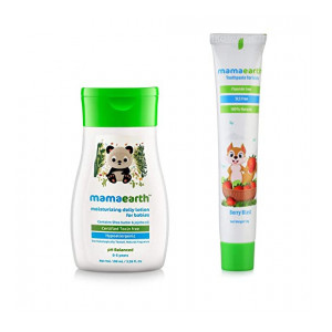 Mamaearth Moisturizing Daily Lotion for Babies + Berry Blast Kids Toothpaste