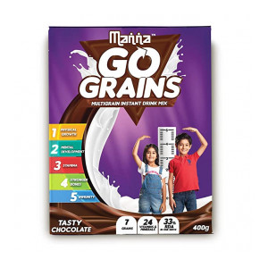 Manna Go Grains - Multigrain Instant Drink Mix - 400g Pack (Chocolate Flavour)