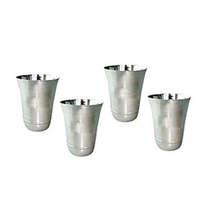 Neelam Stainless Steel 7 26G PRM Flower Glass, 300 ml, Silver, Set of 12 (Apply Coupon)