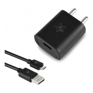 Flipkart SmartBuy 2A Fast Power Charger with Charge and Sync USB Cable  (Black, Cable Included)