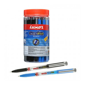 Luxor Liquiwrite Ball Pen, Black and Blue Ink (40's Box)