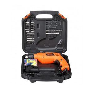 BLACK+DECKER HD555KA50 550W 13mm Variable Speed Reversible Impact Drill Kit with 50 Accessories Kitbox for Home and Professional use