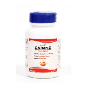 HealthVit C-Vitan-Z Vitamin C 500mg and Zinc 60 Tablets (Master Link)