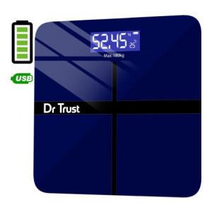 Dr. Trust (USA) Executive Rechargeable Digital Weighing Scale Electronic Weight Machine For Human Body with Temperature Display( USB Cable Included) Weighing Scale  (Blue)