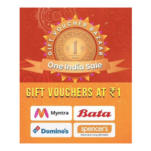 Gyftr : Top Brands Gift Vouchers from Myntra, Dominos, Bata & Spencers at just Rs 1 Only 12PM-1PM (5th To 7th Nov 2020)